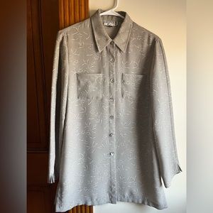 Kasper ASL Floral Button Up Blouse